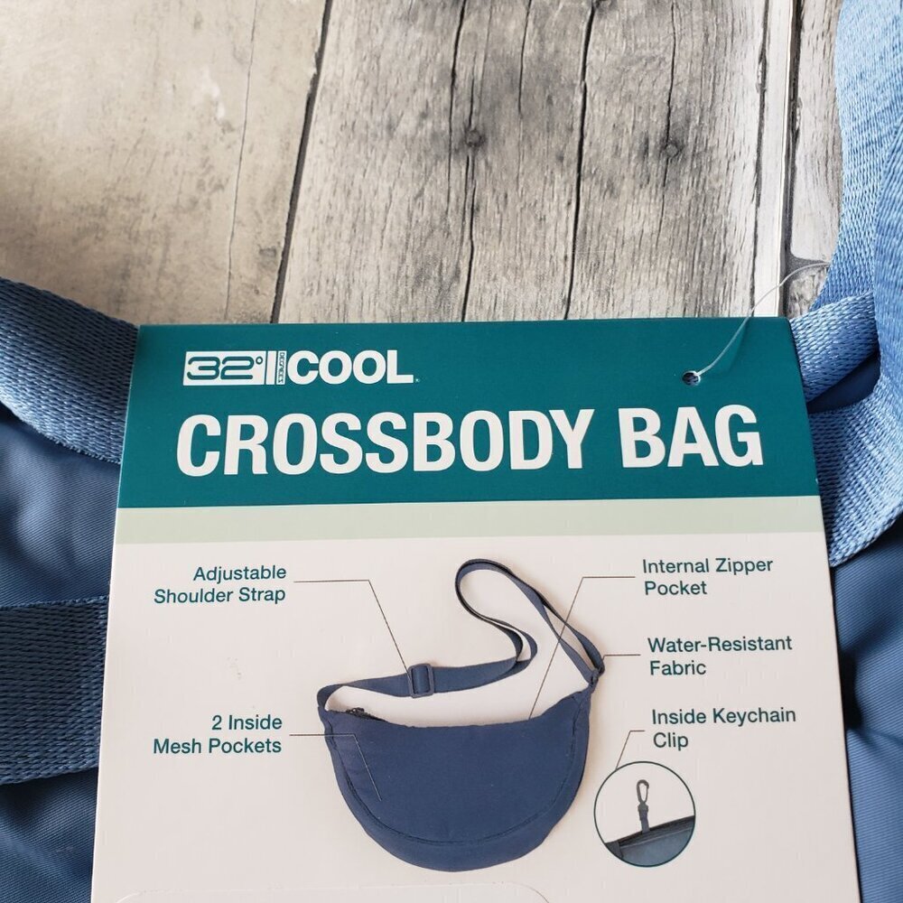 NWT - 32 Degrees Cool Blue Crossbody Bag - Picture 2 of 2